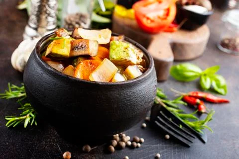 Baked vegetables Stock Photos