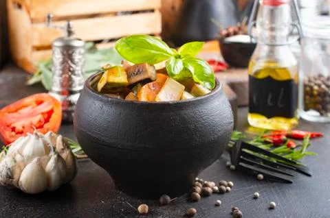 Baked vegetables Stock Photos
