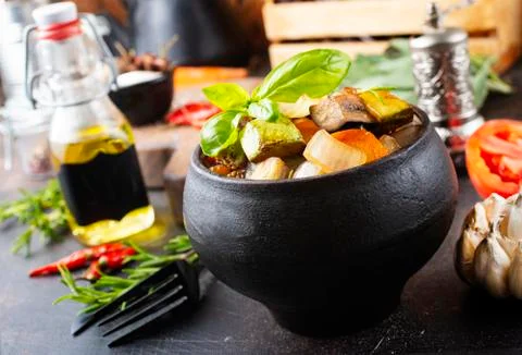 Baked vegetables Stock Photos