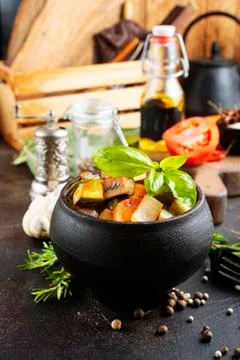 Baked vegetables Stock Photos