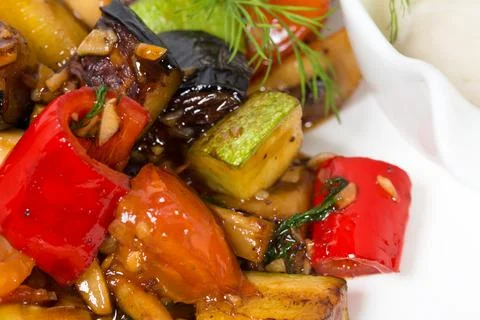 Baked vegetables. Stock Photos