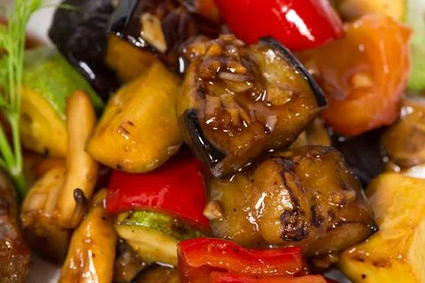 Baked vegetables. Stock Photos