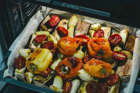 Baked vegetables Stock Photos