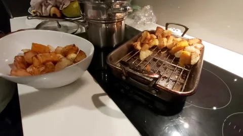 Baked/Roast Potatoes Stock Footage 245045473
