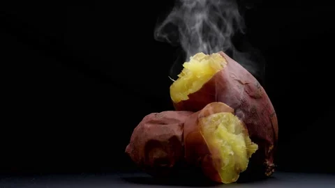 BakedSweet Potato Stock Footage 164828897