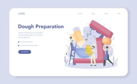 Baker and bakery web banner or landing page. Chef in the uniform Illustrazione stock