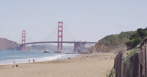 Baker Beach Golden Gate View Stock Footage 37062614