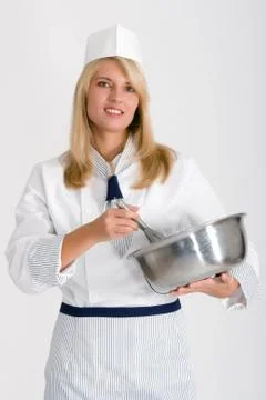 Baker with bowl Stock Photos