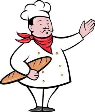 Baker with bread loaf Illustrazione stock