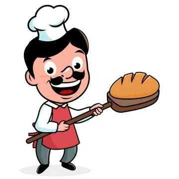 Baker with bread. Vector illustration Stock Illustration