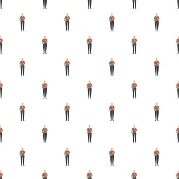 Baker character seamless pattern for baking concept Stock Illustration