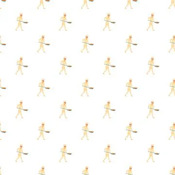 Baker chef with bread peel seamless pattern Stockillustratie