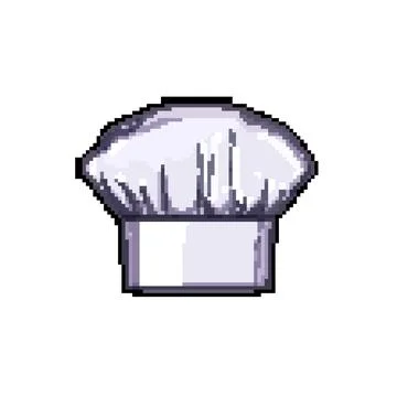 Baker chef hat pixel art vector illustration Stock Illustration