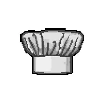 Baker chef hat pixel art vector illustration Stock Illustration