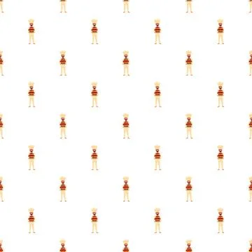 Baker chef holding cake dessert seamless pattern Illustrazione stock