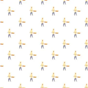 Baker chefs uniform pattern with bread peel Stock Illustration