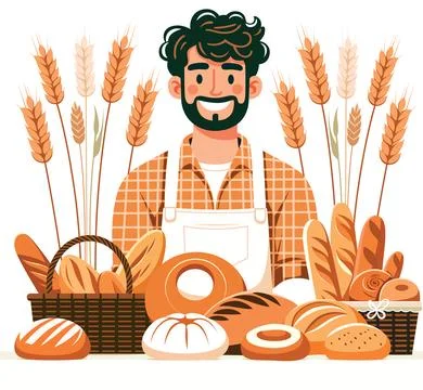 Baker Flat Design Stock Illustration