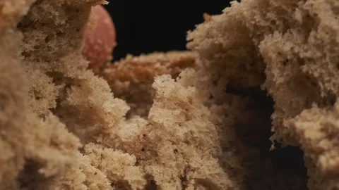 Baker hands tearing brown bread. Organic food and bakery concept. Stock Footage 120248217