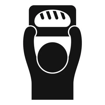 Baker holding bread above head icon Ilustração Stock