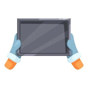 Baker holding empty baking sheet using gloves baking tools 스톡 일러스트