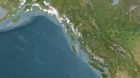 Baker Island. Satellite map. Slide Stock Footage 342547810