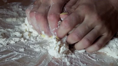 Baker Kneaded Dough. Stock Footage 53254527