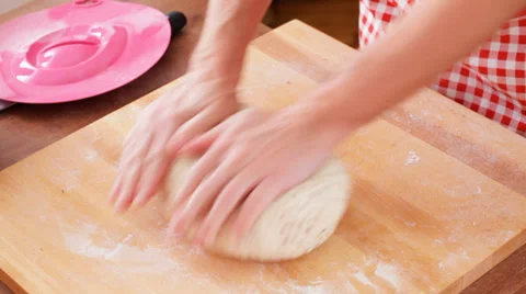 Baker kneading bread dough Stock Footage 35752583