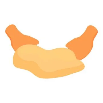 Baker kneading dough for baking bread, pizza, or pastry making Stockillustratie