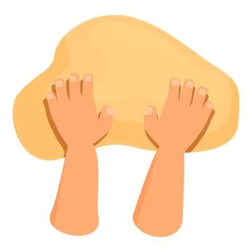 Baker kneading dough for bread making process, top view Stock Illustration