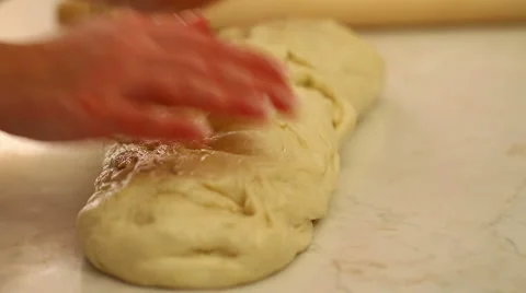 Baker kneading dough Stock Footage 54429920