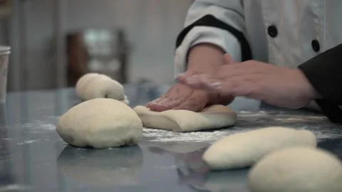 Baker Kneading Dough Stock Footage 317472593