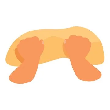 Baker kneading dough, making bread, pastry, or pizza Stockillustratie