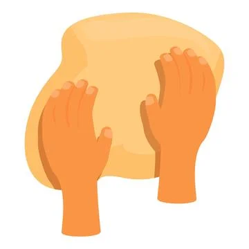 Baker kneading dough, preparing bread, pizza, or pastry Stock Illustration