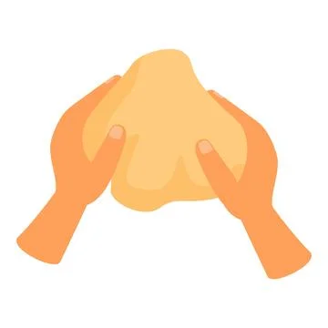 Baker kneading dough, preparing bread, pastry, or pizza Stock Illustration