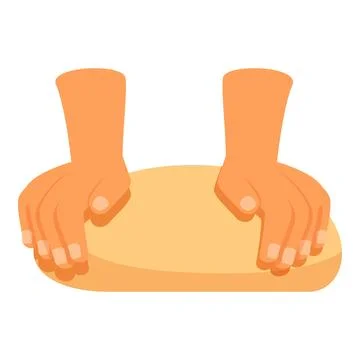 Baker kneading dough, preparing bread, pastry, or pizza Stock Illustration