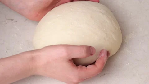 Baker kneading dough in slow motion Video stock 306194978