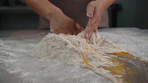 The baker kneads the dough for bread Video stock 201546971