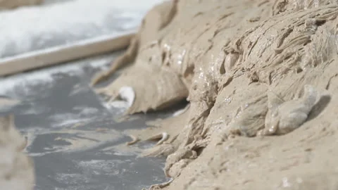 Baker kneads dough on bread. slow motion Stock-Footage 100736954