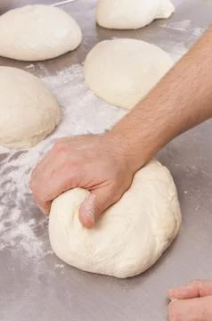 Baker makes the bread Stock Photos