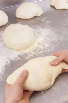 Baker makes the bread Stock Photos