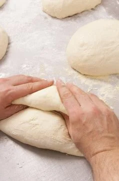 Baker makes the bread Stock Photos