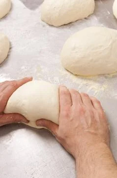 Baker makes the bread Stock Photos