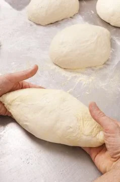 Baker makes the bread Stock Photos