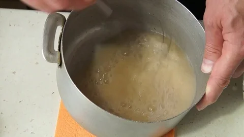 Baker makes leaven, bread Stock Footage 77953676