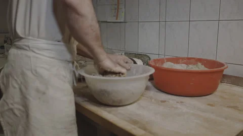 A Baker makes some Dough Stock Footage 66438229