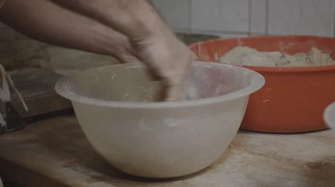 A Baker makes some Dough Stock Footage 66439384