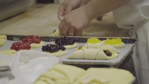 Baker making handmade pastries Stock Footage 73897761