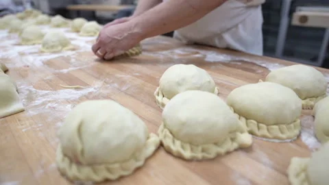 A baker making Pasty's Stock Footage 145145734