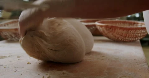 Baker making sourdough bread 4K. Video stock 221561746