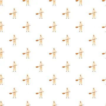 Baker man holding peel a seamless pattern background イラスト素材
